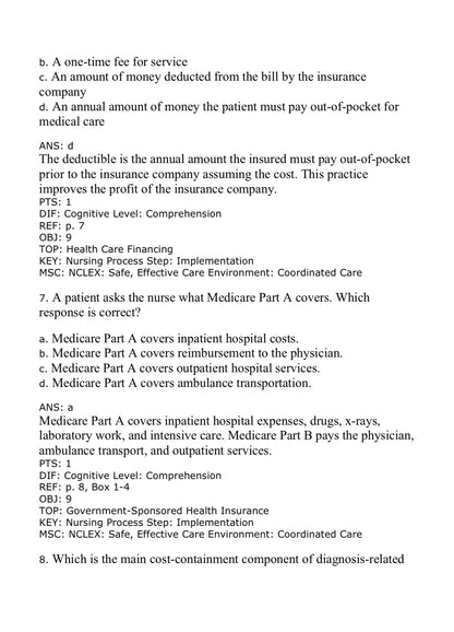TEST BANK Medical-Surgical Nursing: Concepts and Practice 5th Edition By Stromberg